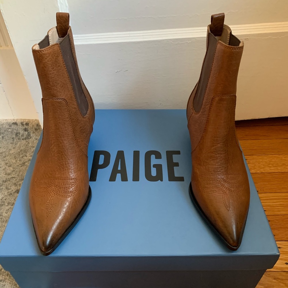 PAIGE Willa Brown Leather Bootie 7.5